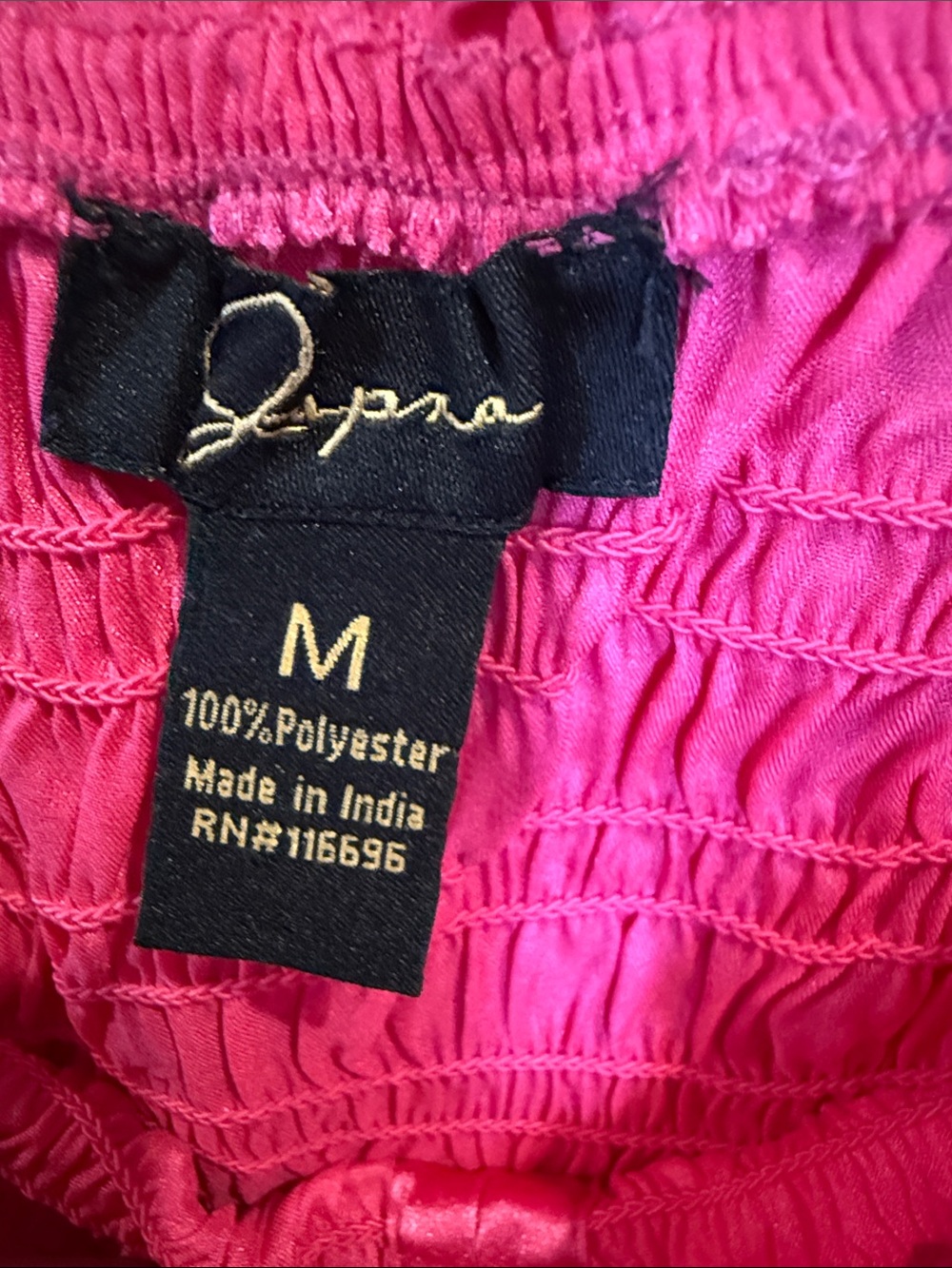 Supra Hot Pink Off-Shoulder Smocked Crop Top - Picture 2 of 2